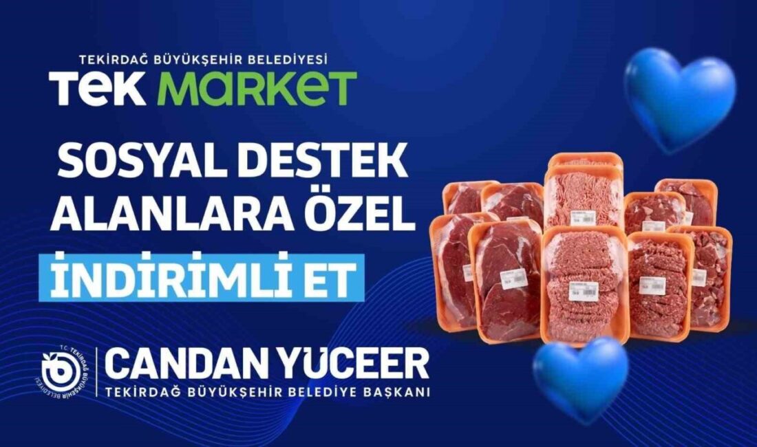 Sosyal destek alanlara özel indirimli et Tekirdağ Büyükşehir Belediyesi, hâlihazırda piyasanın yüzde 20-25 altında satış yapan