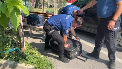 Bursa’da Valilik Ek Hizmet Binası karşısındaki açık otoparkta bulunan iki