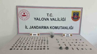 Yalova’nın Çiftlikköy ilçesinde jandarmanın düzenlediği operasyonda tarihi eser niteliği taşıdığı