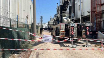 Bursa’da yüksek gerilim hattına 5 metre uzaklıkta çalışma yapan inşaat