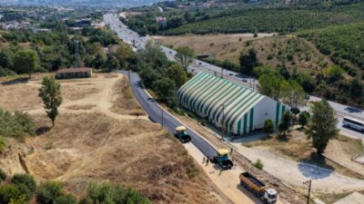 Bursa Büyükşehir Belediyesi, Mudanya Çağrışan Mahallesi’ndeki bağlantı yolunda 1.100 metrelik