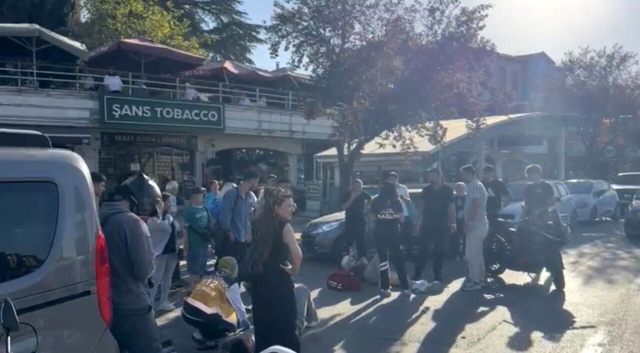Bursa’da yola çıkan araca çarpmamak için manevra yapan motosiklet kontrolden