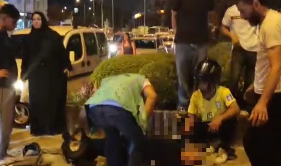 Bursa’nın Osmangazi ilçesinde kırmızı ışıkta geçtiği iddia edilen motosiklete otomobil