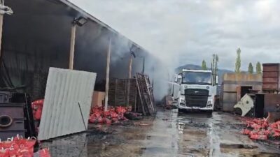 Bursa’nın Nilüfer ilçesinde bir kömür işletmesinde gece saatlerinde çıkan yangın,
