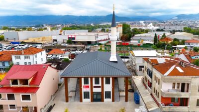 Kocaeli’nin Başiskele ilçesinde yapımı süren Gazze Şehitleri Camii’nde çalışmaların sonuna