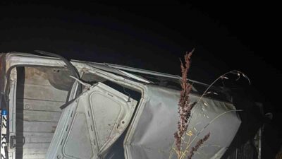 Kırklareli’nin Babaeski ilçesinde gece saatlerinde meydana gelen trafik kazasında yoldan