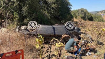 Bilecik’te otomobilin tarlaya savrulması sonucu meydana gelen trafik kazasında 1