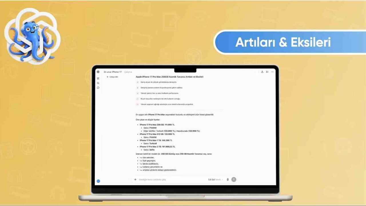 Fiyat karşılaştırması ChatGPT’ye taşındı 4 Bülten Medya -