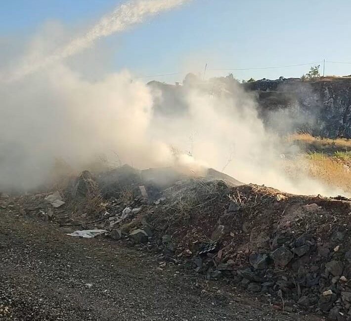 Bilecik’in Pazaryeri ilçesindeki çöplük alanda çıkan yangın korkuttu. İlçenin Taşlık
