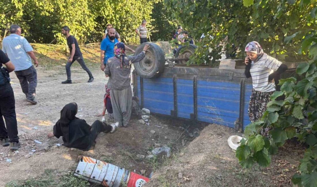 Sakarya’nın Hendek ilçesinde fındık işçilerini taşıyan traktörün devrilmesi sonucu 18