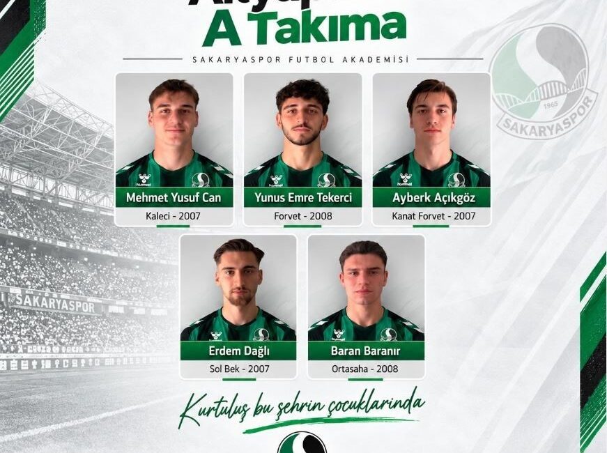 Sakaryaspor altyapısından 5 genç oyuncu A takıma yükseldi Sakarya’da Ekrem Karaberberoğlu Altyapı Tesisleri’nde faaliyet gösteren Sakaryaspor Futbol Akademisi’nde