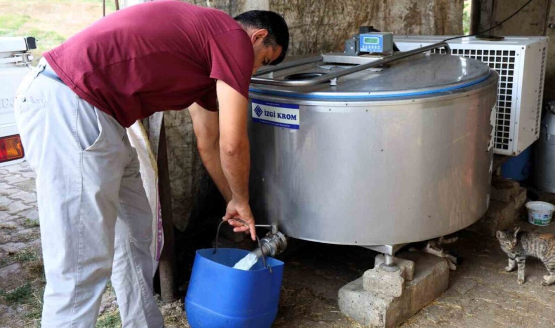 Soğutma tankları süt üreticisinin maliyetini düşürdü Kocaeli’de hayvancılığı destekleme projeleri kapsamında Çavuşlu Mahallesi’ndeki işletmelere süt soğutma