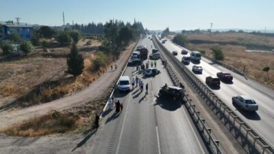 Bursa’da seyir halindeki tırdan yakıt dökülmesi üzerine ortalık adeta savaş