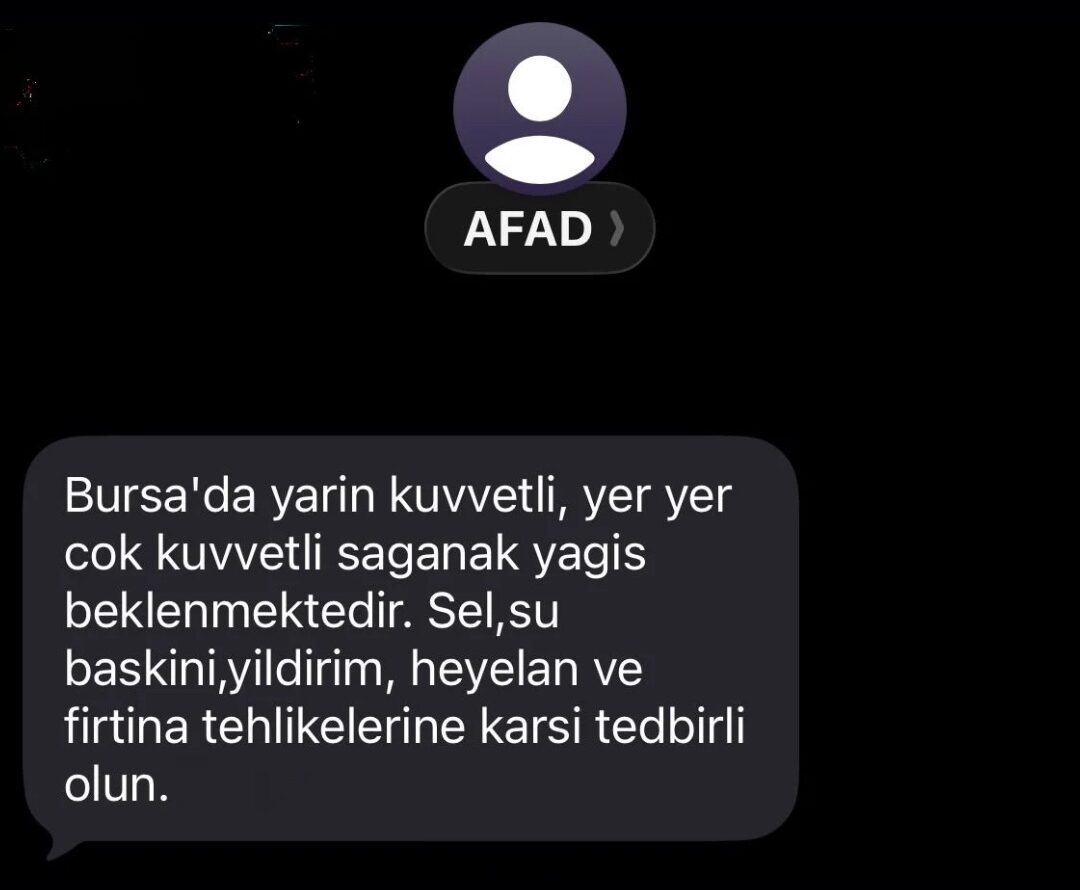 AFAD’dan Bursa için kuvvetli sağanak uyarısı 1 Bülten Medya -