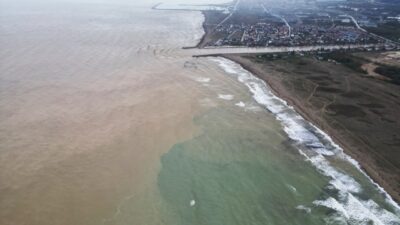 Sakarya’da etkili olan şiddetli yağışların ardından debisi yükselen Sakarya Nehri,