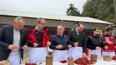 Bilecik’te bu yıl beşincisi düzenlenen Çukurören Biber Festivali’nde acı biber