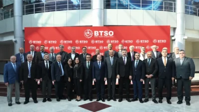BTSO Yönetim Kurulu Başkanı İbrahim Burkay, BESOB Başkanı Fahrettin Bilgit,