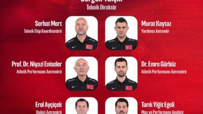A Milli Takım'ın yeni teknik direktörü Sergen Yalçın'ın teknik ekibinde