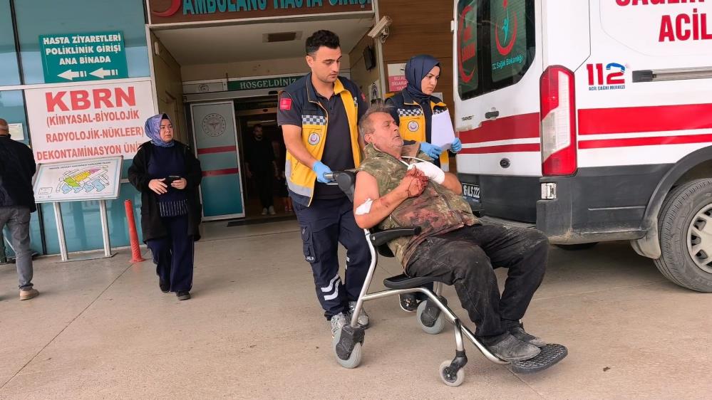 Bursa'nın İnegöl ilçesinde odun kesimi sırasında motorlu testereye elini kaptıran